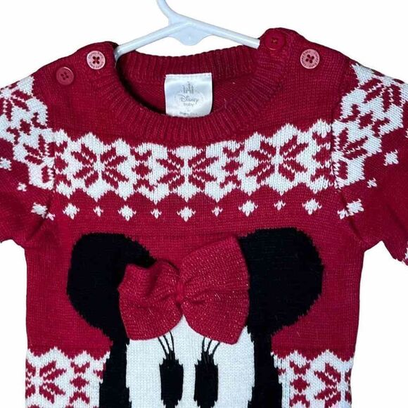 Disney Minnie Mouse Christmas Sweater size 0-3 months‎ - Picture 3 of 5